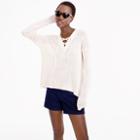 J.Crew Linen lace-up beach sweater