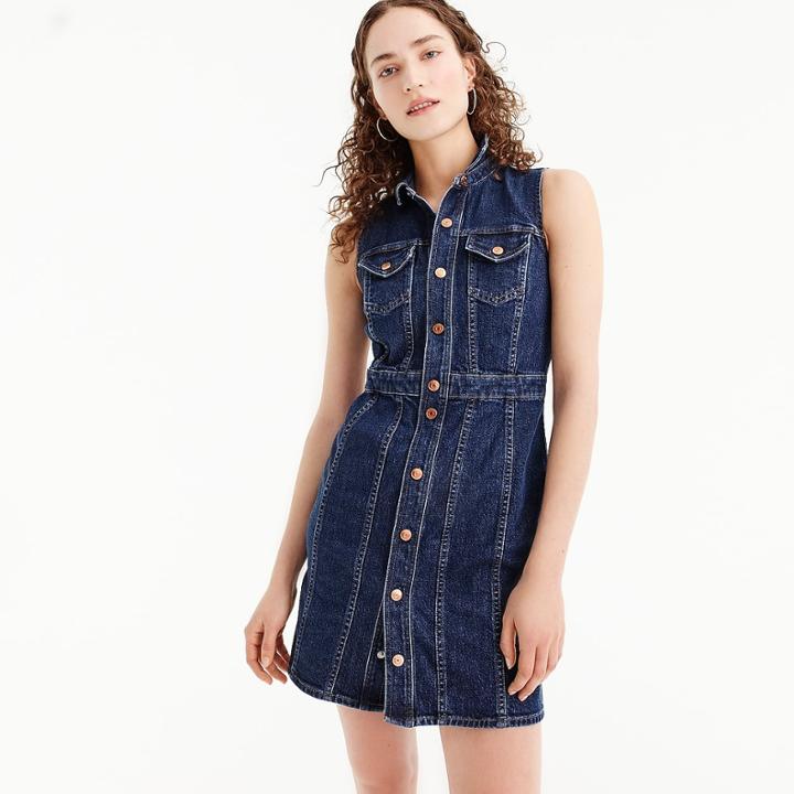 J.Crew Sleeveless denim mini dress