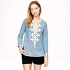 J.Crew Tall embroidered tunic in chambray