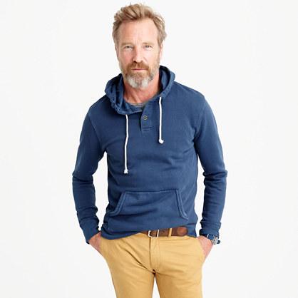 J.Crew Garment-dyed fleece henley hoodie