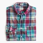J.Crew Indian madras shirt in red and teal plaid