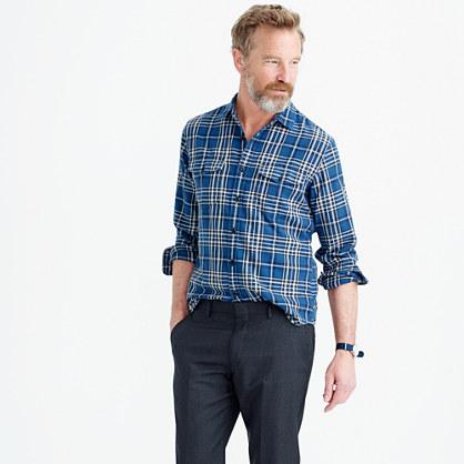 J.Crew Midweight flannel shirt in blue plaid