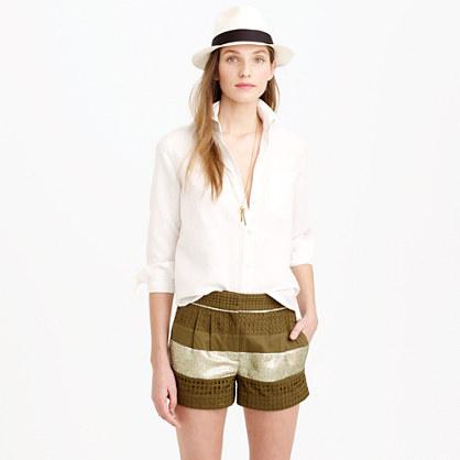 J.Crew Collection metallic eyelet trouser short
