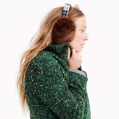 J.Crew Plaid faux-fur earmuffs