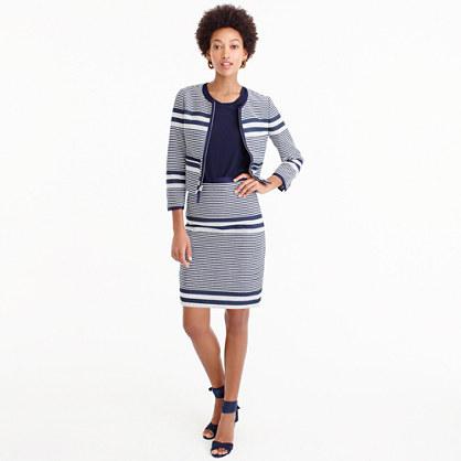 J.Crew Tall A-line skirt in striped navy tweed