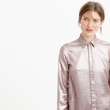 J.Crew Collection French lamé metallic blouse