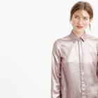 J.Crew Collection French lam&eacute; metallic blouse