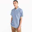 J.Crew Short-sleeve popover shirt in stretch chambray