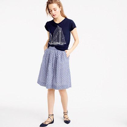J.Crew Pull-on skirt in gingham clip dot