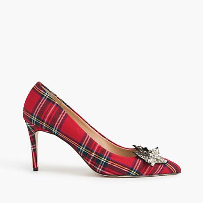 J.Crew Tartan Lucie pumps with star embellishment