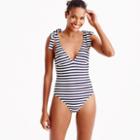 J.Crew Shoulder-tie one-piece swimsuit in classic stripe
