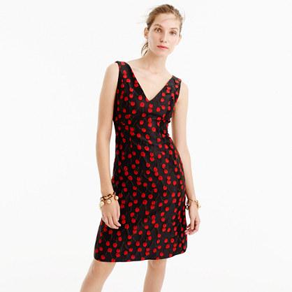 J.Crew Collection jacquard sheath dress in cherry print