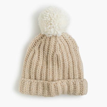 J.Crew Ribbed pom-pom beanie