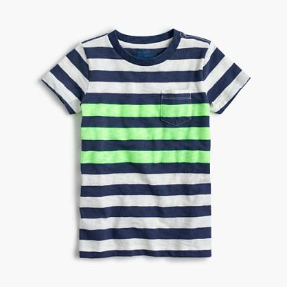 J.Crew Boys' slub neon striped T-shirt