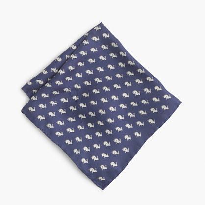 J.Crew Silk pocket square in rabbit print