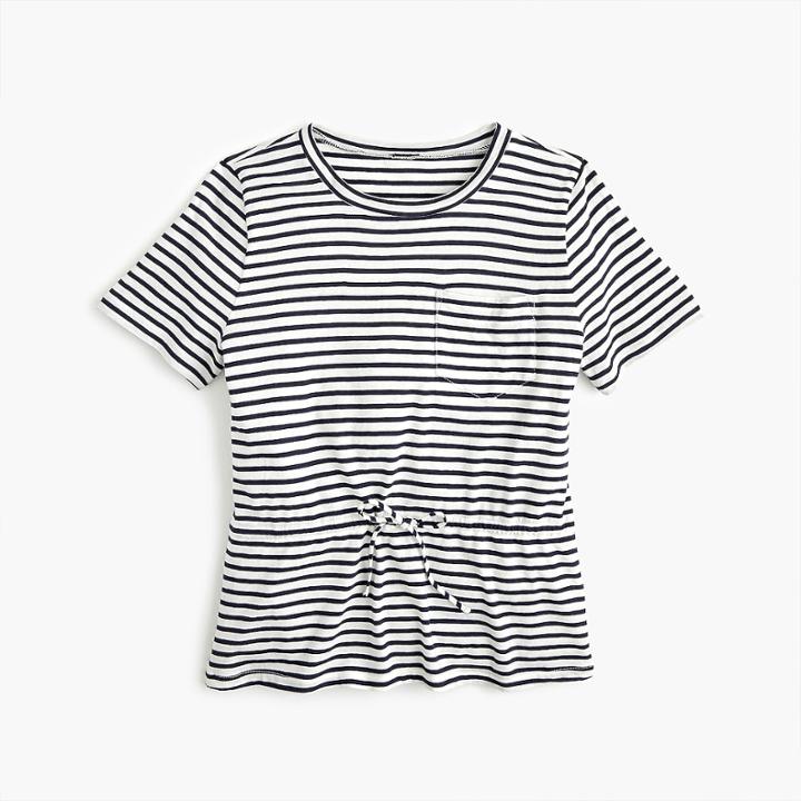 J.Crew Tie-waist pocket T-shirt in stripes