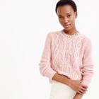 J.Crew Collection cashmere cable sweater with pom-poms
