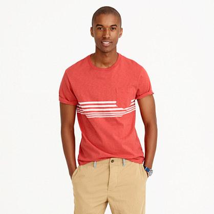 J.Crew Textured cotton T-shirt in red stripe