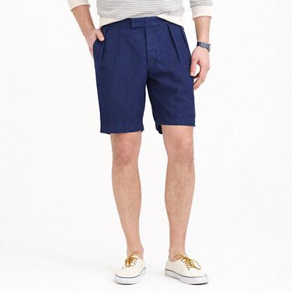 J.Crew Wallace & Barnes double-pleated short in indigo chambray