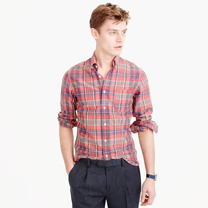 J.Crew Madras shirt in salmon fire
