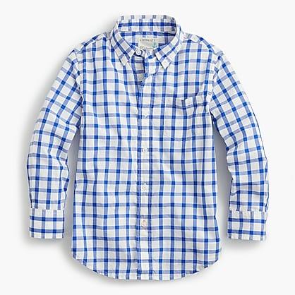 J.Crew Boys' Secret Wash shirt in windowpane plaid