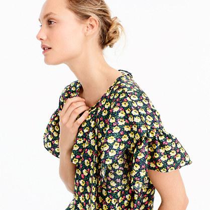 J.Crew Collection silk ruffle top in Ratti® midnight floral