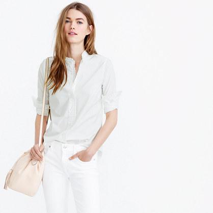 J.Crew Ruffled button-down shirt in white