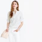 J.Crew Ruffled button-down shirt in white