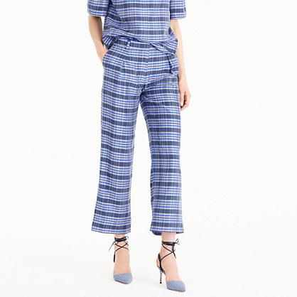 J.Crew Collection cropped pant in yarn-dyed silk