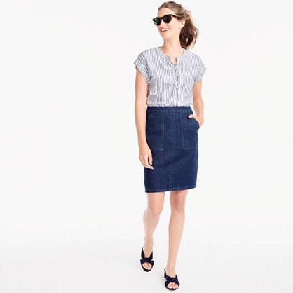 J.Crew Tie-back denim skirt