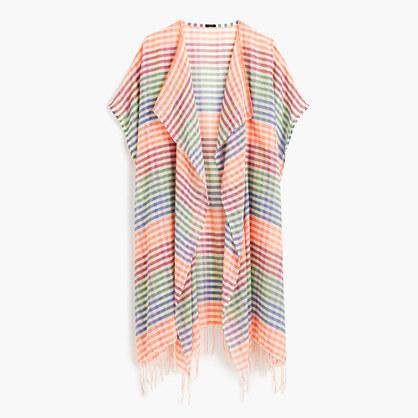J.Crew Rainbow gingham beach poncho