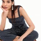 J.Crew Point Sur turnover top in striped linen-cotton