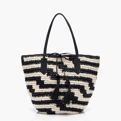 J.Crew Farmer's market tote in geometric stripe