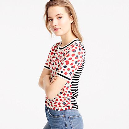 J.Crew Tippi short-sleeve sweater in berry print
