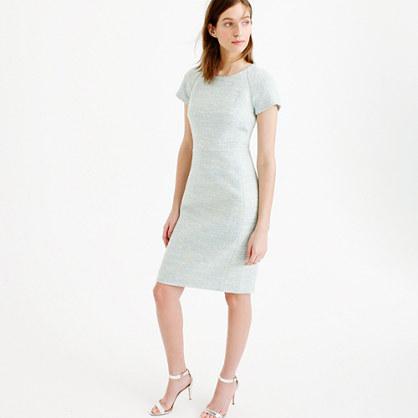 J.Crew Petite short-sleeve dress in multi-tweed