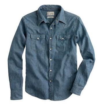 J.Crew United Arrows&trade; for J. Crew indigo herringbone western shirt