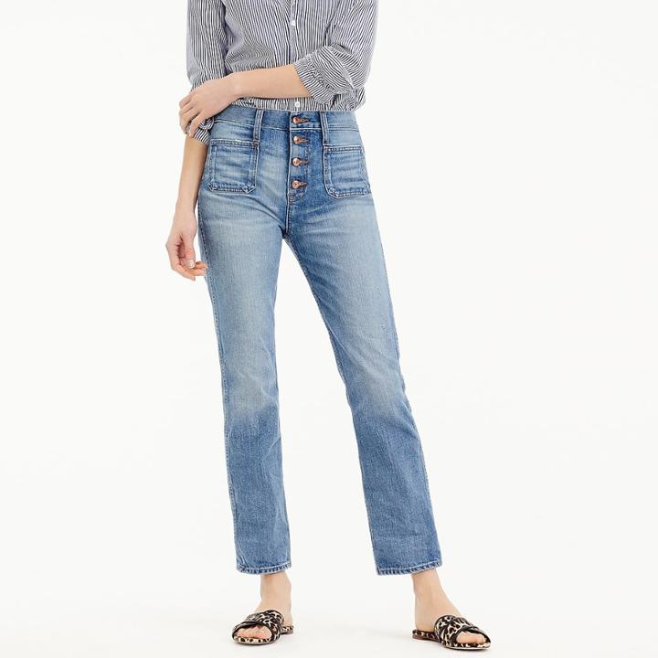 J.Crew Point Sur vintage patch-pocket cropped jean in light wash