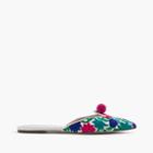 J.Crew Floral embroidered pointed-toe mules