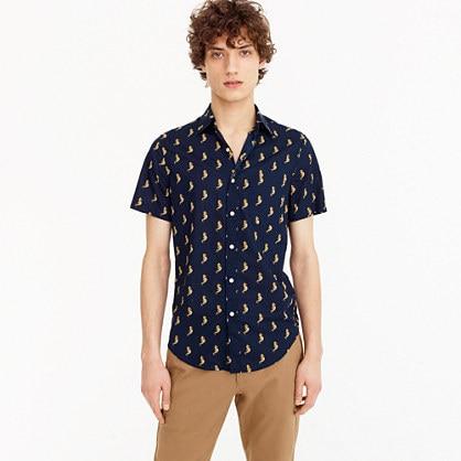 J.Crew Stretch short-sleeve Secret Wash shirt in seahorse print