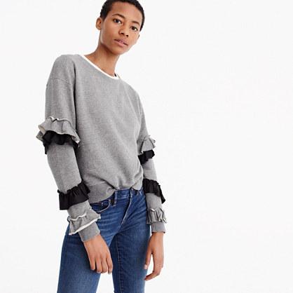 J.Crew Ruffle-sleeve sweatshirt