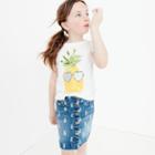 J.Crew Girls' denim skirt in pineapple print