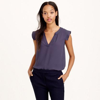 J.Crew V-neck band-sleeve shell