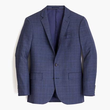 J.Crew Ludlow suit jacket in blue glen plaid American wool