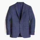 J.Crew Ludlow suit jacket in blue glen plaid American wool