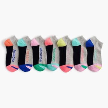 J.Crew Girls' days of the week socks seven-pack