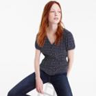 J.Crew Button-up peplum top in star print