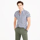 J.Crew Slim short-sleeve shirt in striped heather poplin