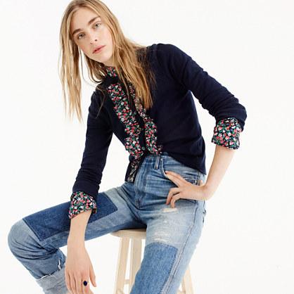 J.Crew Liberty&reg; ruffle Jackie cardigan