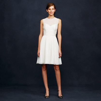 J.Crew Ivory Clara dress in silk chiffon