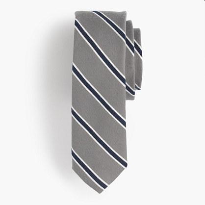 J.Crew Cotton-silk bow tie in grey stripe